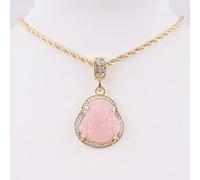 zxcs Kristall Buddha Anhänger Kleine Größe und große Größe Hip Hop Herren Frauen Seil Kette Halskette Kristall Euro Rapper Sänger Schmuck-Pink,20 inch small 25mm