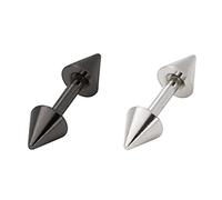 zxcs Punk Gothic Black Ohrstecker für Frauen Männer Schmuck Edelstahl/Titan Korean Steel Street Hip Hop Ohrringe Ohr Piercing-01003904,Black-1piar