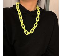 zxcs Punk Hip Hop Mode Acryl Link Kette Halskette Rock Gothic Chunky Plastic Choker Kragen Halskette Für Frauen Zubehör-Green