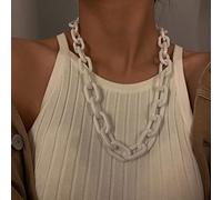 zxcs Punk Hip Hop Mode Acryl Link Kette Halskette Rock Gothic Chunky Plastic Choker Kragen Halskette Für Frauen Zubehör-White