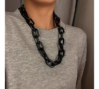 zxcs Punk Hip Hop Mode Acryl Link Kette Halskette Rock Gothic Chunky Plastic Choker Kragen Halskette Für Frauen Zubehör-Black