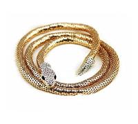 zxcs Punk-Kristall Vergoldet Magnetische Schlange Halskette für Frauen Magnet Schlangenkette auf Neck Choker Weibliche Schmuck Party Nachtclub Geschenk