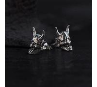 zxcs Retro Horror Demon Schädel Stud Ohrringe Dominierende Punk Männer Motorrad Partei Schmuck Hip Hop Gothic Herren Ohrringe Zubehör-Skull