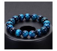 ZXF Armbänder, 6mm 8mm 10mm Lake Blue Tiger Auges Perlen Armband Männer Naturstein Braslet Für Mann Handmade Casual Schmuck (Color : 10mm, Size : 21cm)