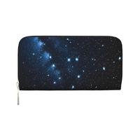 ZXMDZTSS Starry Night Deep Outer Space Damen-Geldbörse mit Reißverschluss und Handyfach, stilvolle Clutch-Geldbörse für den täglichen Gebrauch, Reisen und Geschenke (20,1 cm Handheld-Design), Schwarz