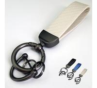 ZXWZZQ88 Auto Schlüsselanhänger für VW Golf 8 | Golf GTE/Golf GTI/Golf GTD/Golf Clubsport 2000-2023 2024 D Ring Schlüsselanhänger Zubehör für Auto,C/White