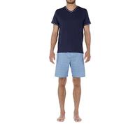 ZXYA Herren Pyjama Court MAYRON Pyjama-Sets, Imprimé Marine, M