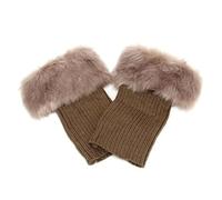 ZYAGH 1 Pair Knitted Boot Cuffs Winter Leg Warmers Women Lady Crochet Knit Trim Socks Toppers(Khaki)