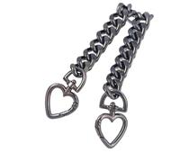 ZYAGH 1 Stück herzförmige Geldbörsenkette, Uhrenarmband-Verlängerungs-Zubehöranhänger, verlängerte Umhängetasche, Handtasche, Tasche(Black)