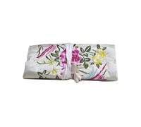 ZYAGH 12 stücke Wind Seide Schmuck Organizer Bestickte Lagerung Tasche Reisetasche Ring Halskette Zipper Stickerei Rolle(White)