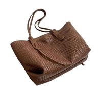 ZYAGH Einfarbige multifunktionale Damenhandtasche, Damen-Umhängetasche, leichte Pendlerhandtasche(Brown)