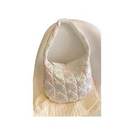 ZYAGH Lässige, glänzende, gesteppte Schulter-Seitentasche for Damen, gepolsterte Designer-Handtaschen aus Nylon, weiche, bauschige Tasche(Beige)