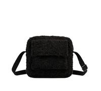 ZYAGH Teddy Tasche Damen Flauschige Plüsch Schultertasche Für Frauen Kleine Umhängetasche Als Weibliche Winter Handtasche(Black)