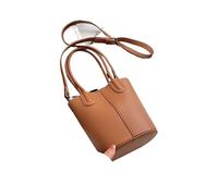 ZYAGH Vertikale Stil Schulter Eimer Tasche Set for Frauen Reine Farbe Umhängetasche Sommer Handtasche Luxus(Brown)
