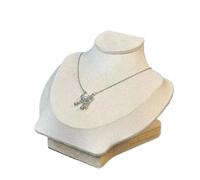 ZYFHYU Halskette Büstenständer Leinen Halsketten Anhänger Portrait Schaufenster Display Regal Fensterständer Schmuck Büste Mannequin Halter Rack Organizer(16CM)