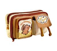 ZYHARUKO 9-lagiges Federmäppchen, Cartoon-Bär, Stiftetasche, große Kapazität, schöne Schul-, Bürobedarf, schöne Hülle, Cartoon-Bär-Halter, große Kapazität, Stift für Mädchen, Gelbes Brot, Mass Beauty