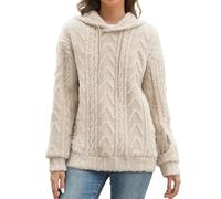 ZYHARUKO Damen-Kapuzenpullover, lässiges gemustertes Sweatshirt mit Farbblock-Design und Taschen, lässiger Pullover, khaki, S-XXL