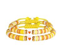 ZYHARUKO Flexibles Stretch-Armband aus Ton - verstellbare, leichte Armbänder für Mädchen, bequem für den täglichen Gebrauch, Schmuck, mehrfarbig, dehnbar für Mädchen, Einheitsgröße, Wie beschrieben