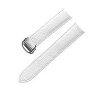zyimodl 13-22mm weiches, hautfreundliches Litschi-Rindsleder-Uhrenarmband mit Schnellverschluss-Faltschließe, 20mm