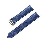 zyimodl 13-22mm weiches, hautfreundliches Litschi-Rindsleder-Uhrenarmband mit Schnellverschluss-Faltschließe, 20mm