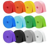 Zyiphor 12 Stücke Gurtband 25mm Polypropylen Gurtbänder Webbing Polyester Baumwollgurtband Meterware Gurtband Polypropylen für DIY Basteln Stricken Verpackungen (2,5 cm x 5 m)