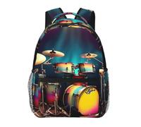 ZYJHYY Cool Drums Set Print Casual Gym Bag Wear-Resistant Work Bag Hiking Backpack With Padded Back For Travel Camping
