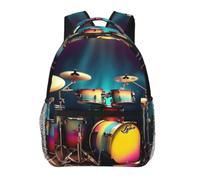ZYJHYY Cool Drums Set Print Casual Gym Bag Wear-Resistant Work Bag Hiking Backpack With Padded Back For Travel Camping