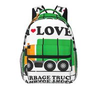 ZYJHYY I Love Garbage Trucks Print Casual Gym Bag Wear-Resistant Work Bag Hiking Backpack With Padded Back For Travel Camping