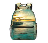 ZYJHYY Sunrise Over Hanauma Bay Oahu Hawaii Print Casual Gym Bag Wear-Resistant Work Bag Hiking Backpack With Padded Back For Travel Camping