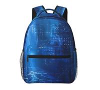 ZYJHYY The Blue Binary Print Casual Gym Bag Wear-Resistant Work Bag Hiking Backpack With Padded Back For Travel Camping