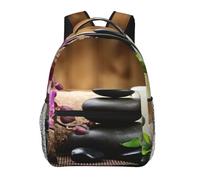 ZYJHYY Zen Stone Print Casual Gym Bag Wear-Resistant Work Bag Hiking Backpack With Padded Back For Travel Camping