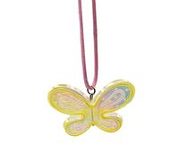 ZYKEJJDDAK Bunte Schmetterlings-Halskette, süßer Choker, Modeschmuck, Schlüsselbeinkette, Statement-Charm, 33x45mm, Acryl, Kein Edelstein