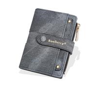 ZYKEJJDDAK Leichte Damen Geldbörse, Kartenhalter, sicherer Reißverschluss, praktische Reisebrieftasche aus Canvas und PU Leder