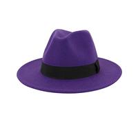 Zylione Fedora-Hut für Herren und Damen, Baumwollfilz, Fedora-Hut, großes Kostüm, Zubehör für Herren, Panama-Kappe, knautschbar, für Reisen, A-purple, Einheitsgröße