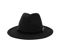 Zylione Fedora-Hut für Herren und Damen, Baumwollfilz, Fedora-Hut, großes Kostüm, Zubehör für Herren, Panama-Kappe, knautschbar, für Reisen, B-schwarz, Einheitsgröße