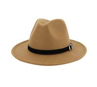 Zylione Fedora-Hut für Herren und Damen, Baumwollfilz, Fedora-Hut, großes Kostüm, Zubehör für Herren, Panama-Kappe, knautschbar, für Reisen, B-khaki, Einheitsgröße