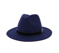 Zylione Fedora-Hut für Herren und Damen, Trilby-Hüte, Baumwollfilz-Fedora, Trilby-Hut, große Kostümaccessoires für Herren, Panama-Kappe, knautschbar für Reisen, B-marineblau, Einheitsgröße