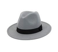Zylione Fedora-Hut für Herren und Damen, Trilby-Hüte, Baumwollfilz-Fedora, Trilby-Hut, große Kostümaccessoires für Herren, Panama-Kappe, knautschbar für Reisen, A-Light Grau, Einheitsgröße
