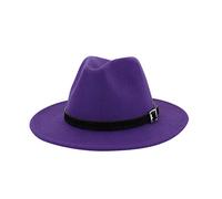 Zylione Herren & Damen Fedora Hut Trilby Hüte aus Baumwollfilz Fedora Trilby Hut Große Kostümzubehör für Herren Panama Kappe Zusammenklappbar für Reisen, B-lila, Einheitsgröße