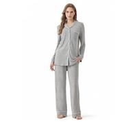 Zylioo Tall Damen Schlafanzug Zweiteiler Extra Lang Pyjama Set Langarm Hausanzug Loungewear Sleepwear