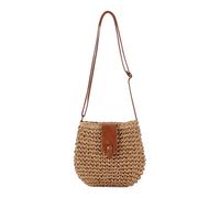 Zyluniy Strohtaschen Damen Sommer Vintage Tasche Strandtasche Umhängetasche Klein Strohtasche Boho Style Strandtasche Klein Sommertaschen Damen für Strand Vacation (Kamel, Eine Größe)