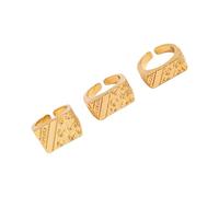 ZYMIADOU 3 Stück offener Punk-Schmuck, verstellbare Legierung, Textur, stilvoll für Modeliebhaber, trendiger Unisex-Schmuck, Einheitsgröße, Wie beschrieben, Wie beschrieben