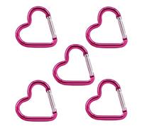 ZYMIADOU 5 x herzförmige Federschnalle, Metall-Schlüsselanhänger, Schnallen, Rucksäcke, Karabiner, Hundekettenverbinder, rostfrei, Beutel-Clip, Haken-Verbinder