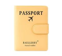 ZYMIADOU Modische Reisepasshülle für Paare, PU, für Reisende, Kreditkartenhalter, Knopfverschluss, Reisepasshülle, gelb, Mass Beauty
