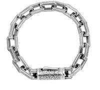 ZYNSAE S925 Sterling Silber Armband Männer Weben Schwere Arbeit Breit, 925 Silber, 19cm