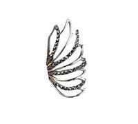 ZYNSAE S925 Sterling Silber Diamant Unregelmäßige Streifen Markasit Weiblicher Ring Retro-Palast-Stil Wunderschöner Verstellbarer Ring Streifen, Streifen