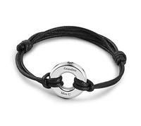 Zysta Personalisiert Gravur- Edelstahl Asche Schmuck Memorial Urne Armband Verstellbar Lederarmband Kreis der Ewigkeit des Lebens Wasserdicht Armreif + Trichter füllen Kit (Silber)
