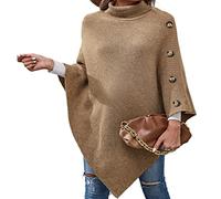 ZYUD Damen Poncho Cape Mode Wendbar Schal Umhang Elegant Cardigan Mantel Herbst Festliche Geschenke für Mädchen Poncho für Damen Strickpullover mit Fransen Großen Streifen Design Strick Cape