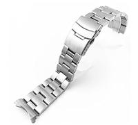 ZZDH Uhrenarmbänder Edelstahl Ersatzband Metall Uhrarmband Gebogene Uhr Band Wechselarmband Uhr Armband Watch Wrist Strap Band Replacement 18mm 19mm 20mm 21mm 22mm 24mm