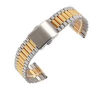 ZZDH uhrenarmband edelstahl 12mm 14mm 16mm 18mm 20mm Feste Edelstahl Watch Strap Männer Frauen Universal Metall Armband Armband Zubehör Mit Werkzeug (Band Color : Silver gold, Band Width : 12mm)